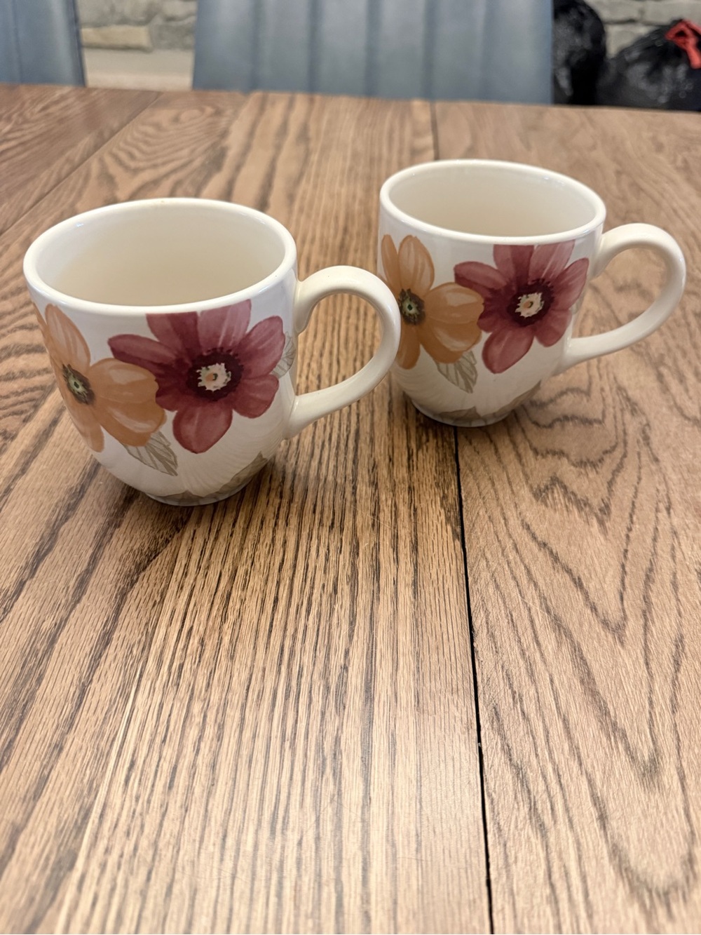 Longaberger Botanical Field Butterfly Mugs- set of 2